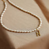 Stay in Indy Initial Pearl Necklace