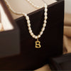 Stay in Indy Initial Pearl Necklace