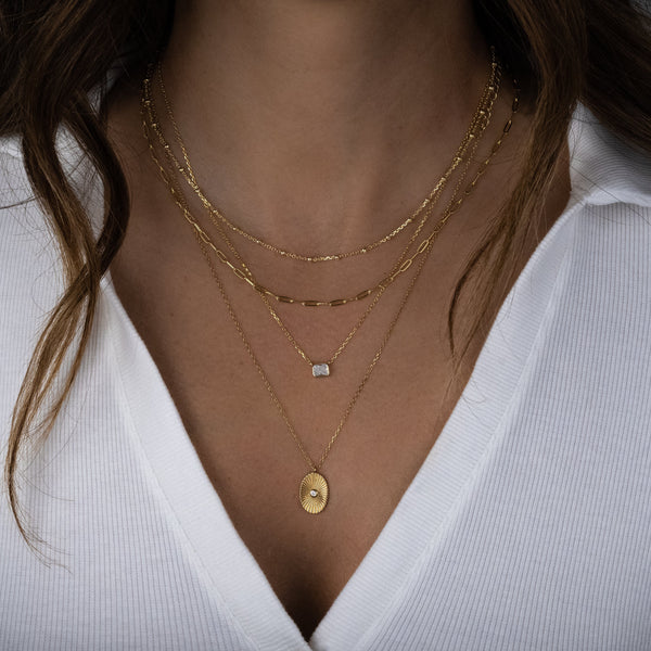 Dainty Oval Medallion Necklace