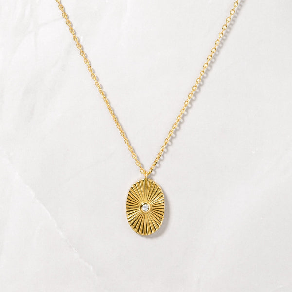 Dainty Oval Medallion Necklace